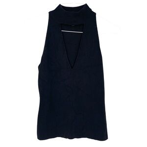 INTERMIX Revolve Black Sleeveless Halter Cut Out Stretch Top